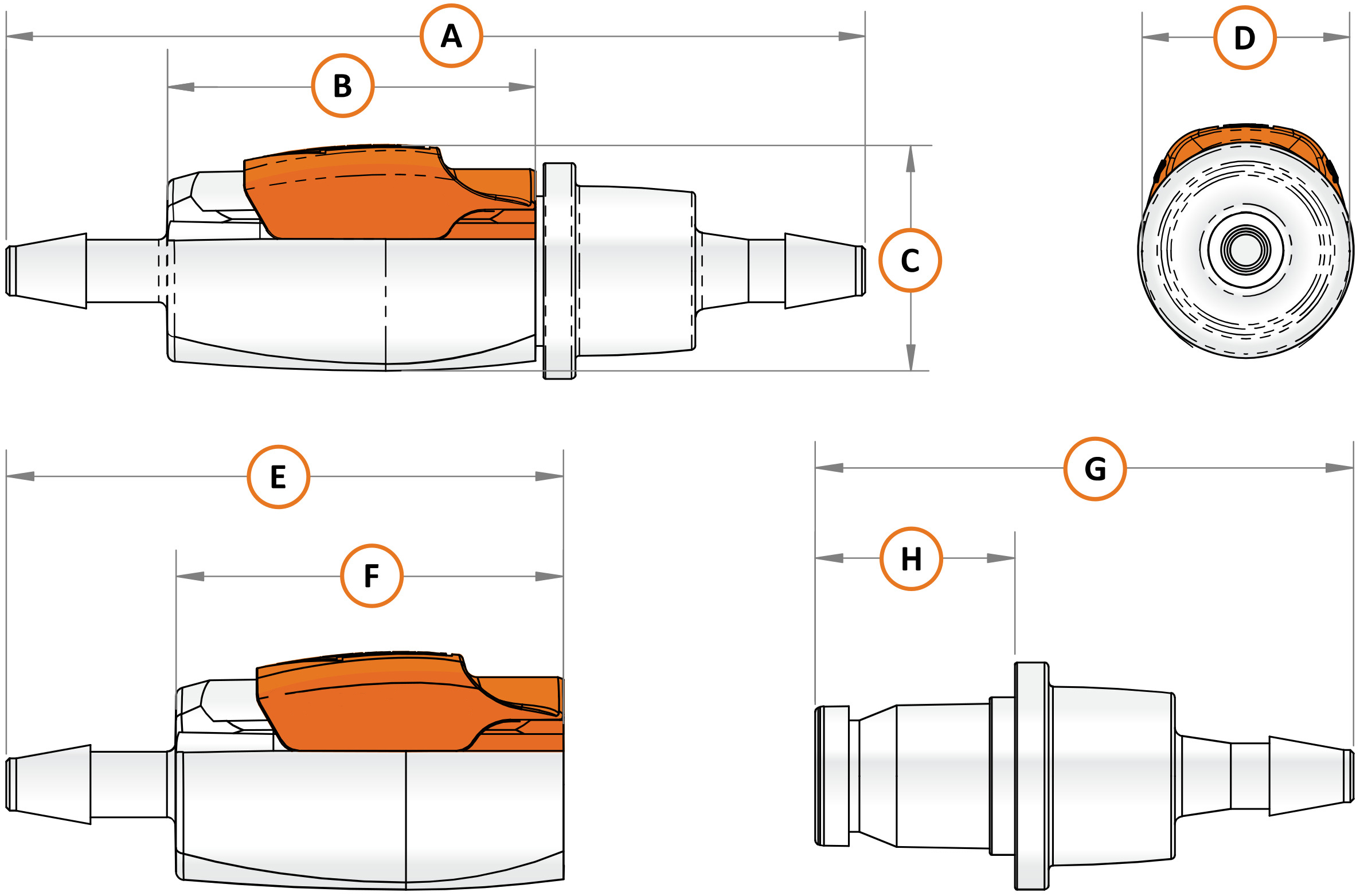 Sliding Latch Quick Couplings Dimensions  Micro-V