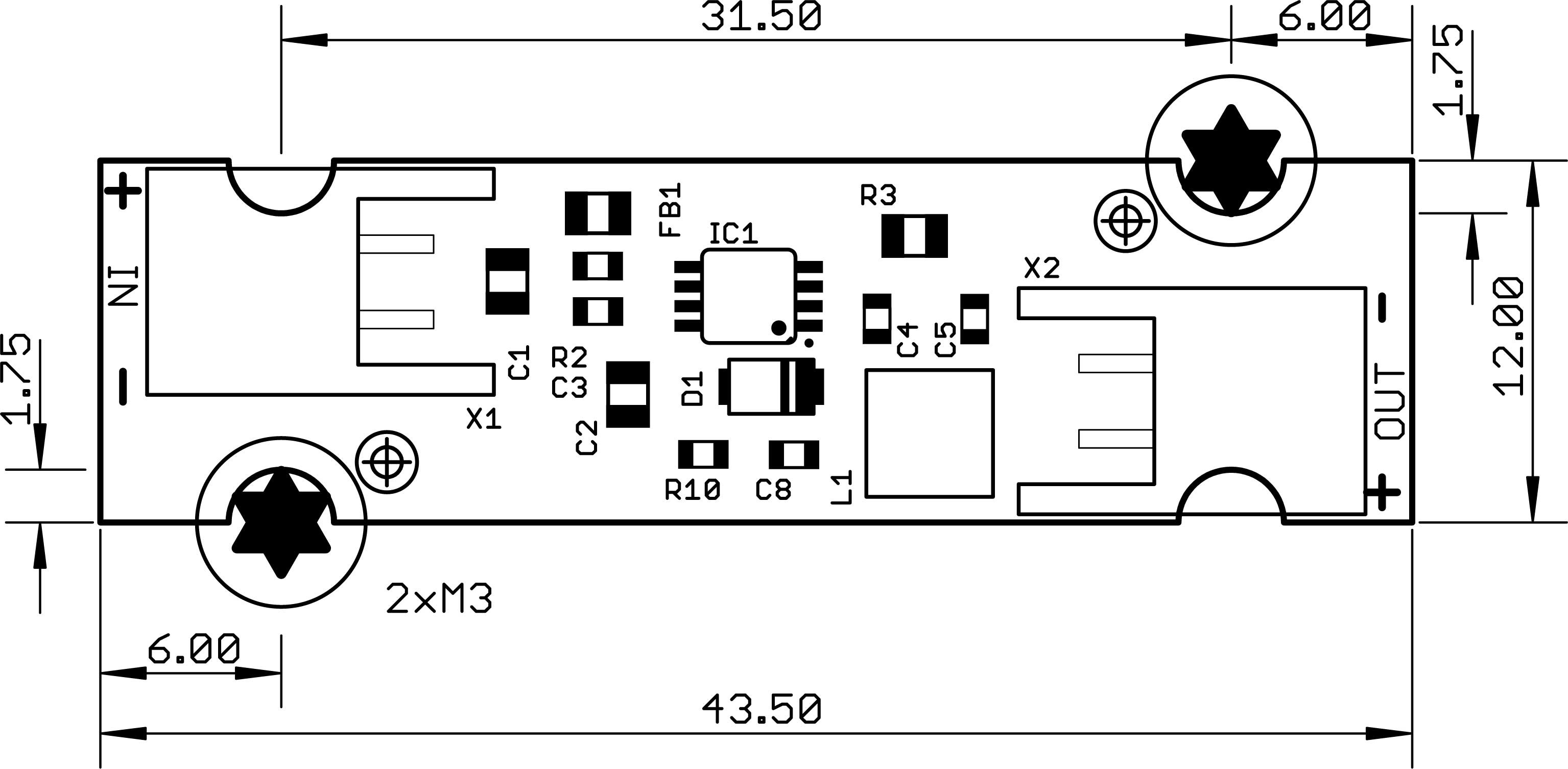 SMA valve driver dimensions